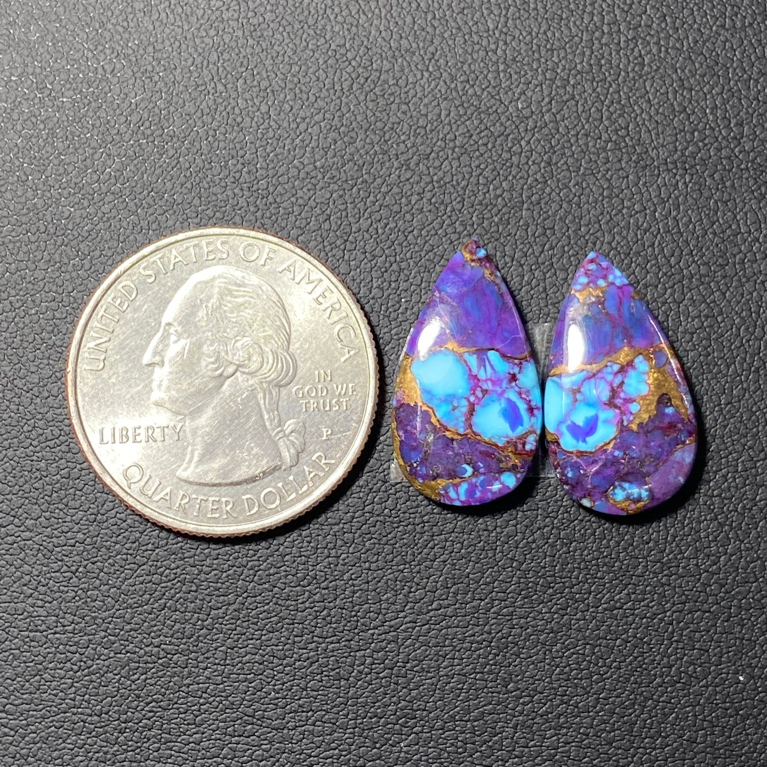 Purple Turquoise Mohave Pair - Teardrop