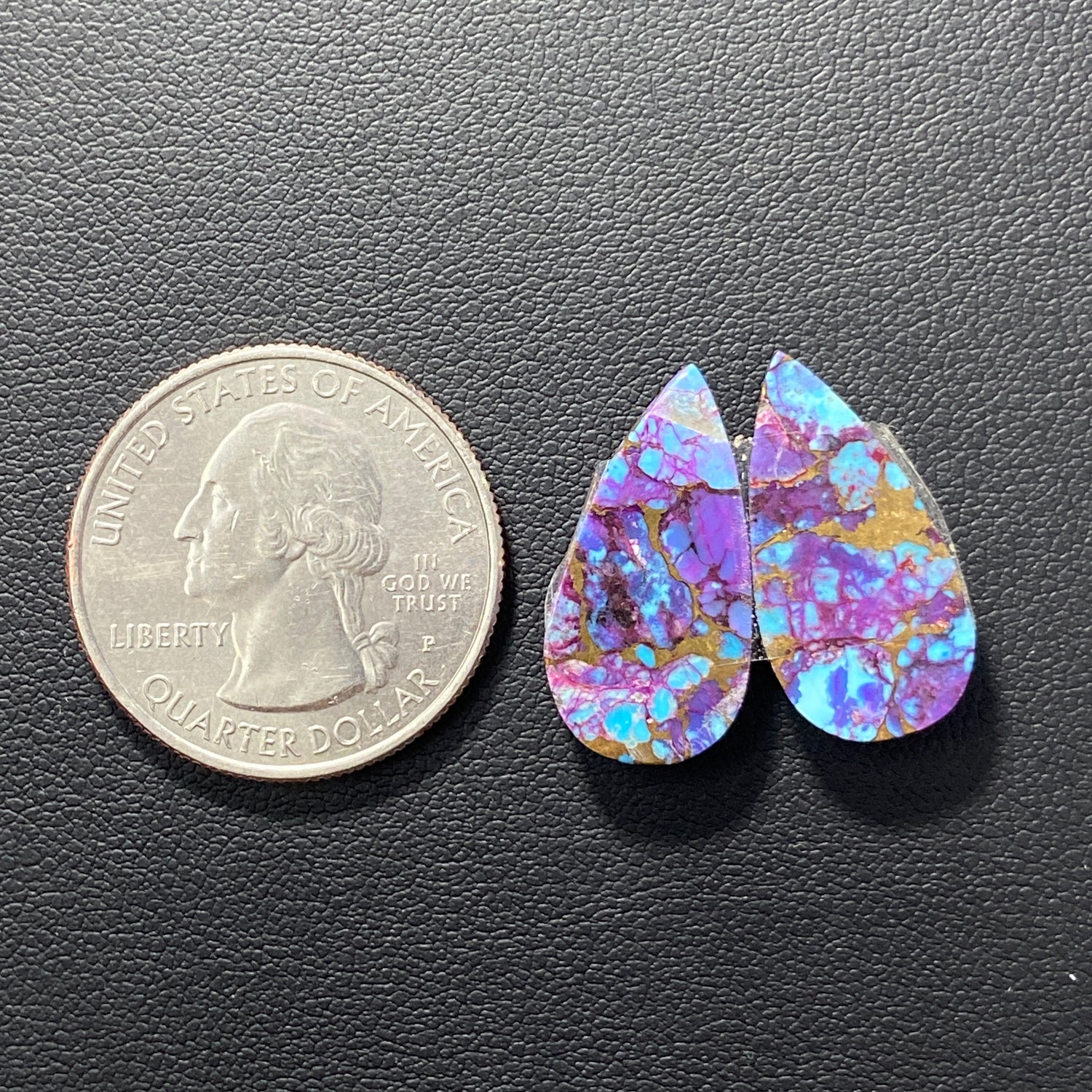 Purple Turquoise Mohave Pair - Teardrop