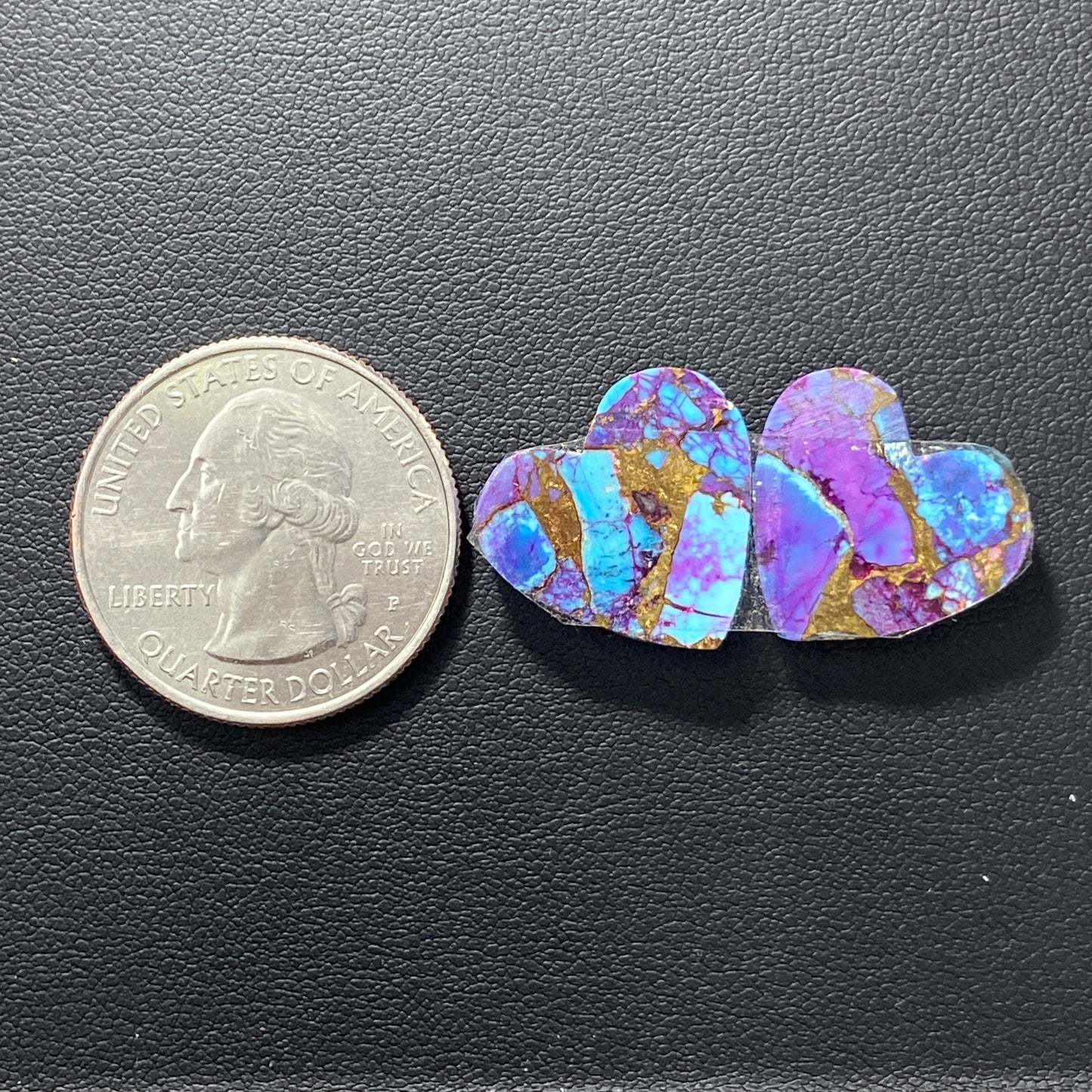 Purple Turquoise Mohave Pair - Heart