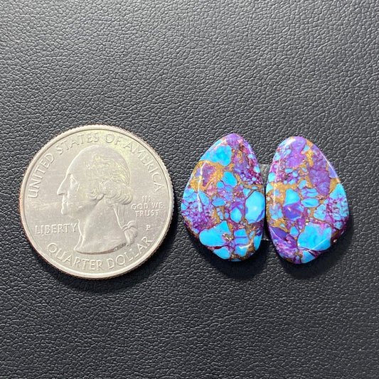 Purple Turquoise Mohave Pair - Tumble