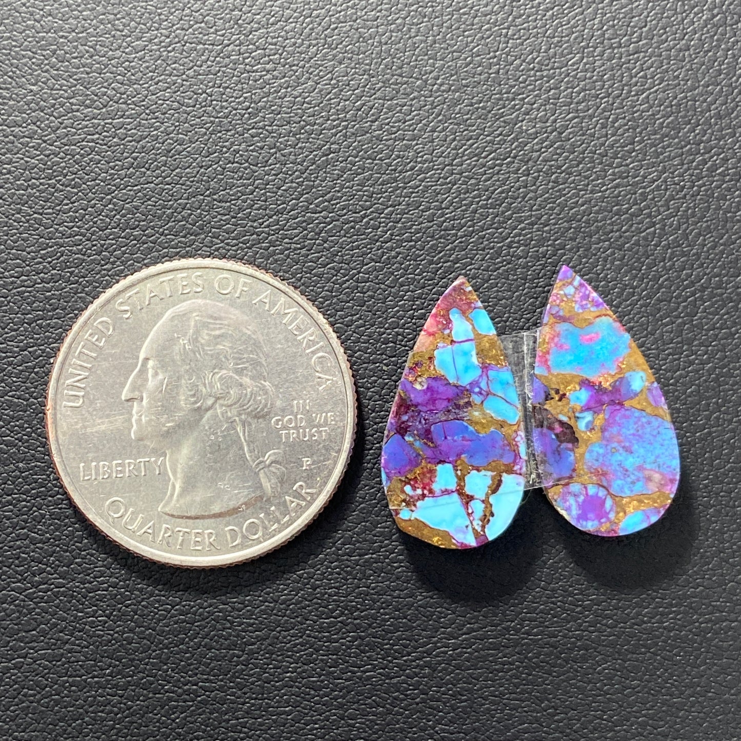 Purple Turquoise Mohave Pair - Teardrop