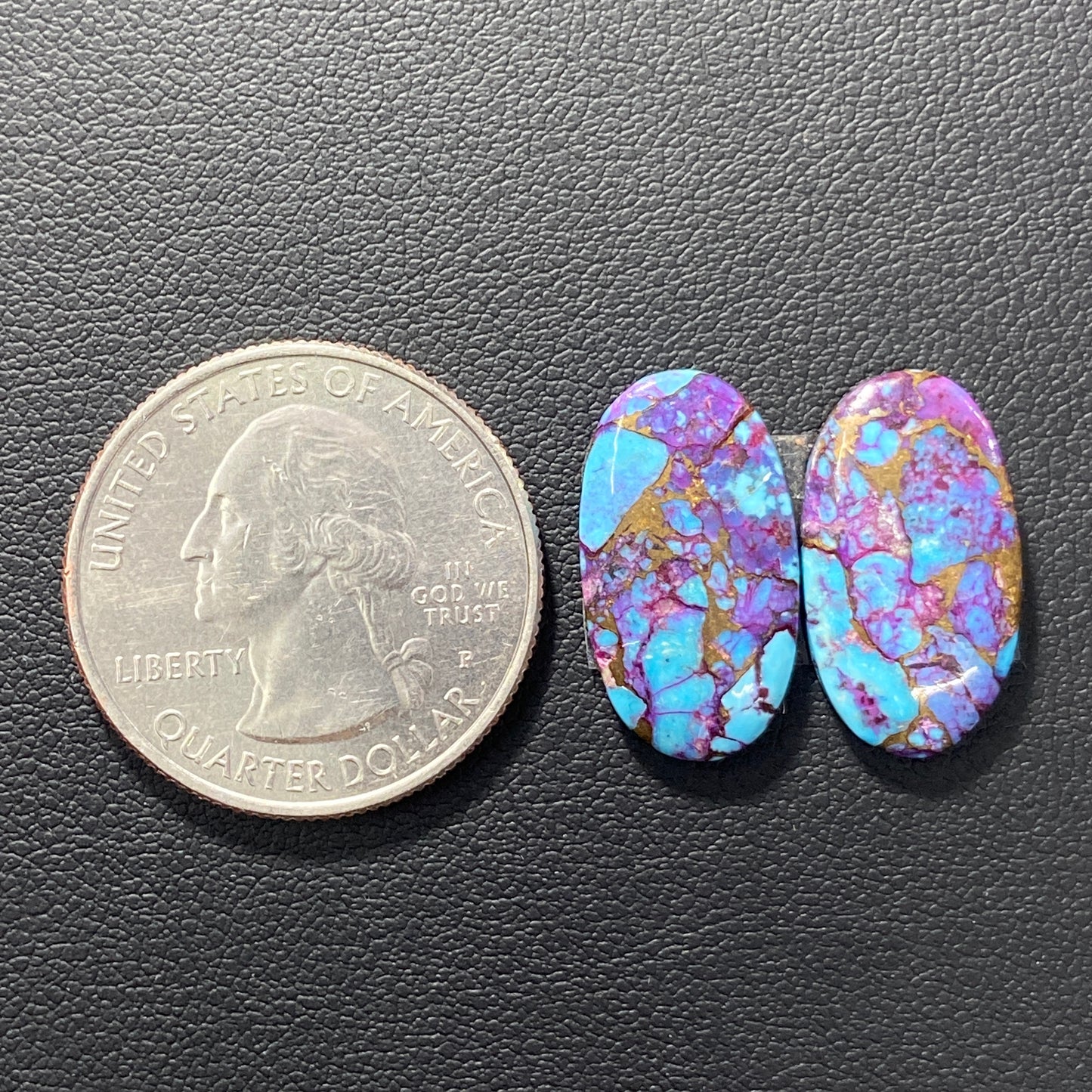 Purple Turquoise Mohave Pair - Oval