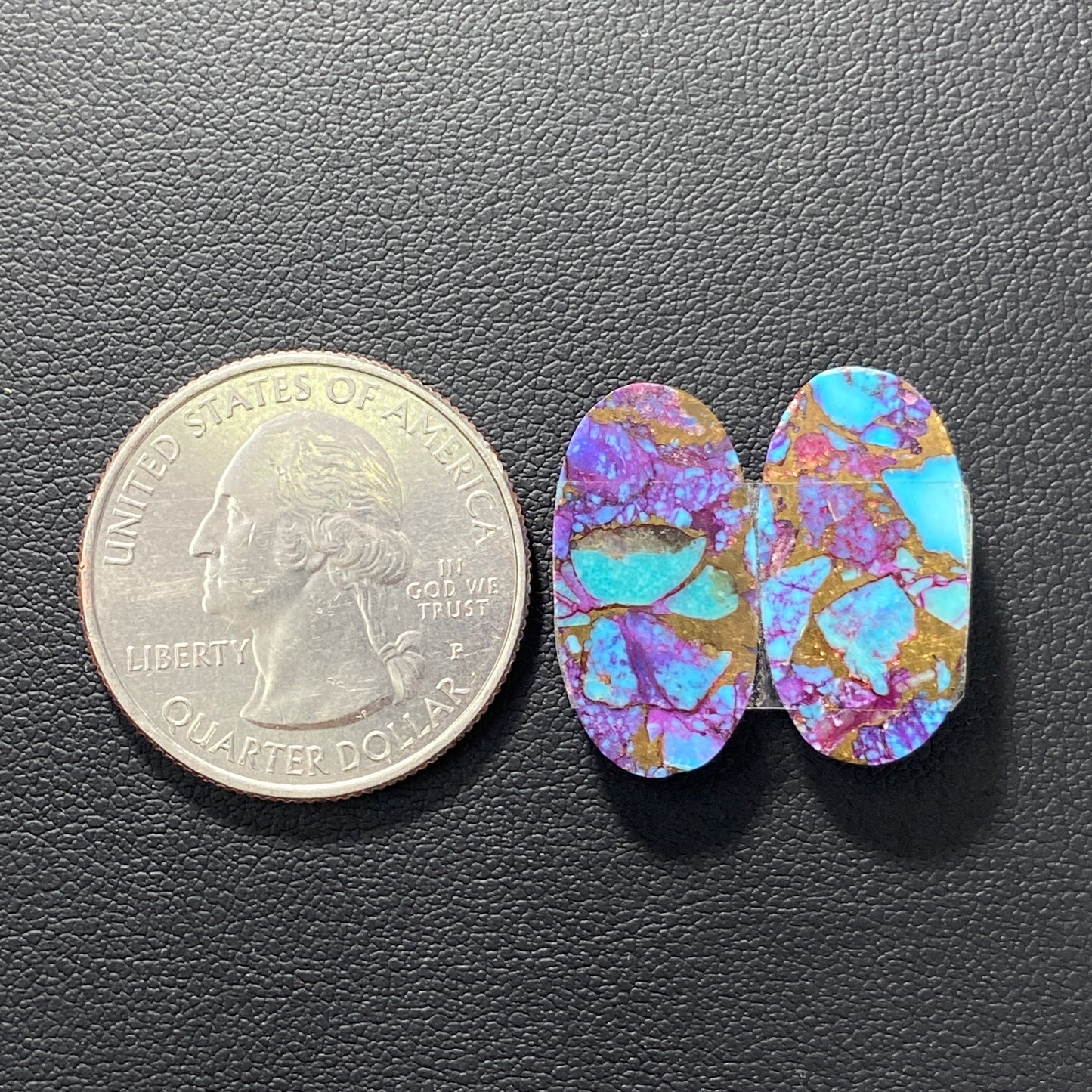 Purple Turquoise Mohave Pair - Oval