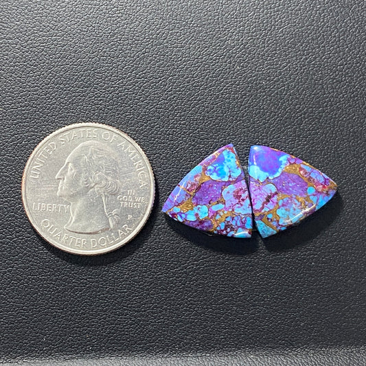 Purple Turquoise Mohave Pair - Triangle