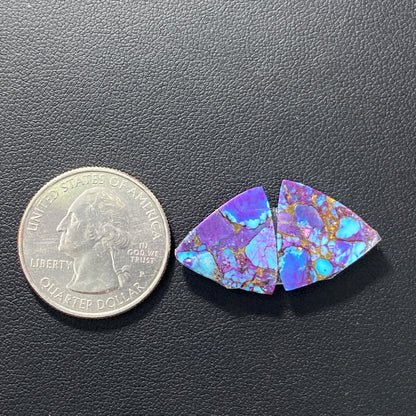 Purple Turquoise Mohave Pair - Triangle