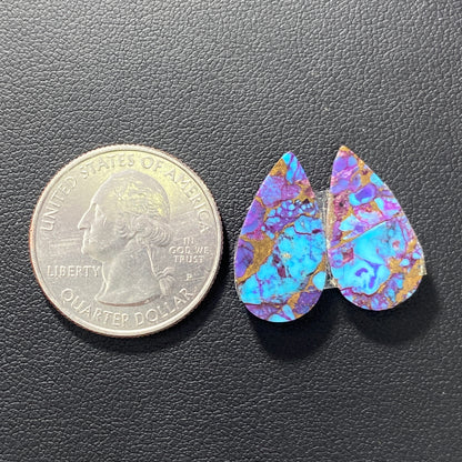 Purple Turquoise Mohave Pair - Teardrop