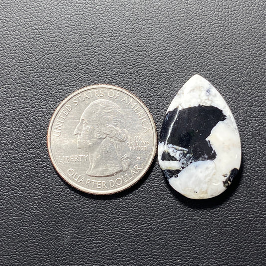 White Buffalo Turquoise Cabochon - Teardrop