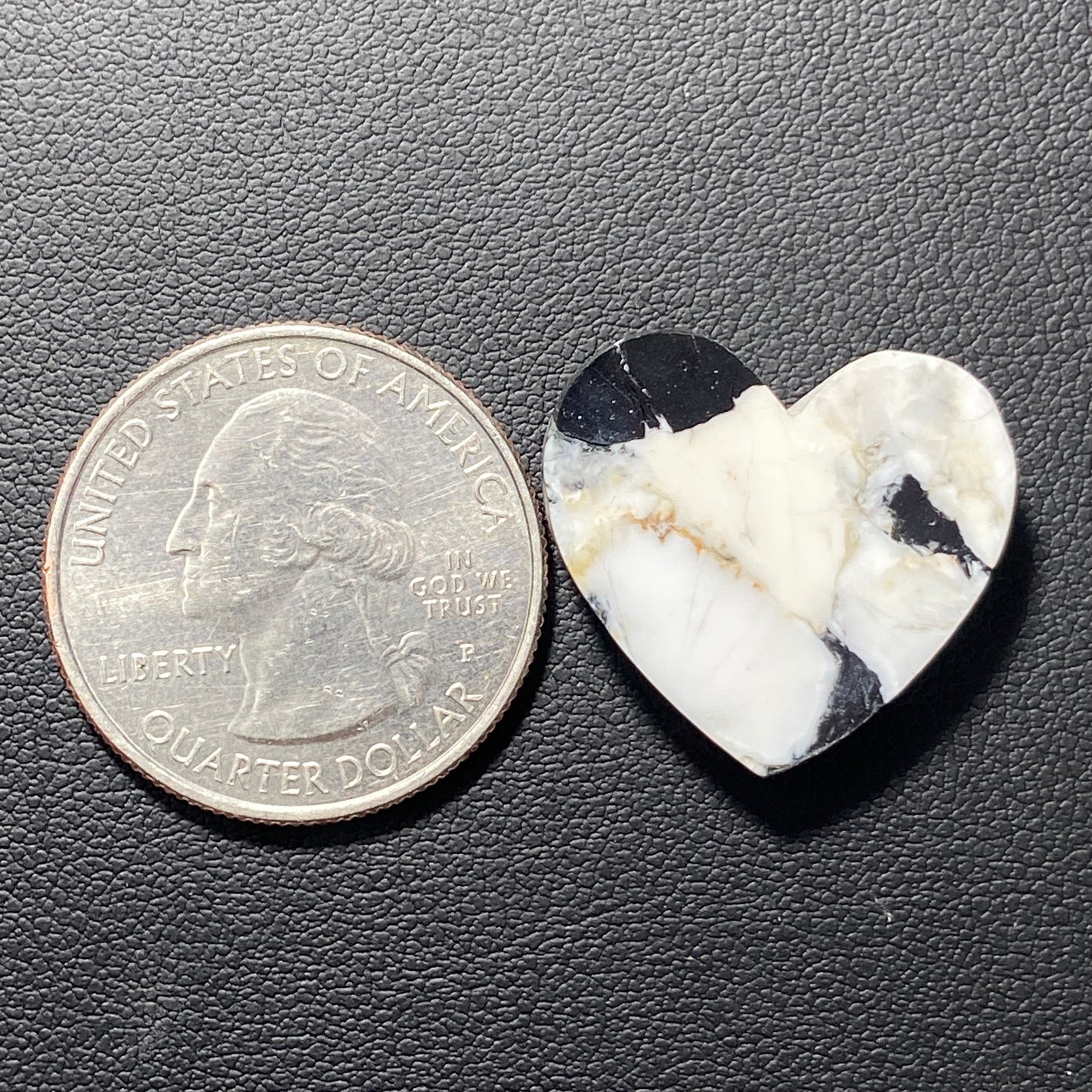 White Buffalo Turquoise Cabochon - Heart