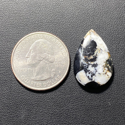 White Buffalo Turquoise Cabochon - Teardrop