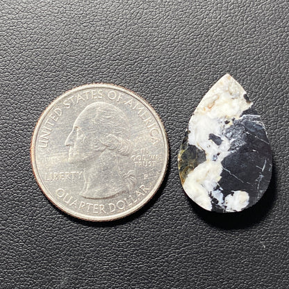 White Buffalo Turquoise Cabochon - Teardrop