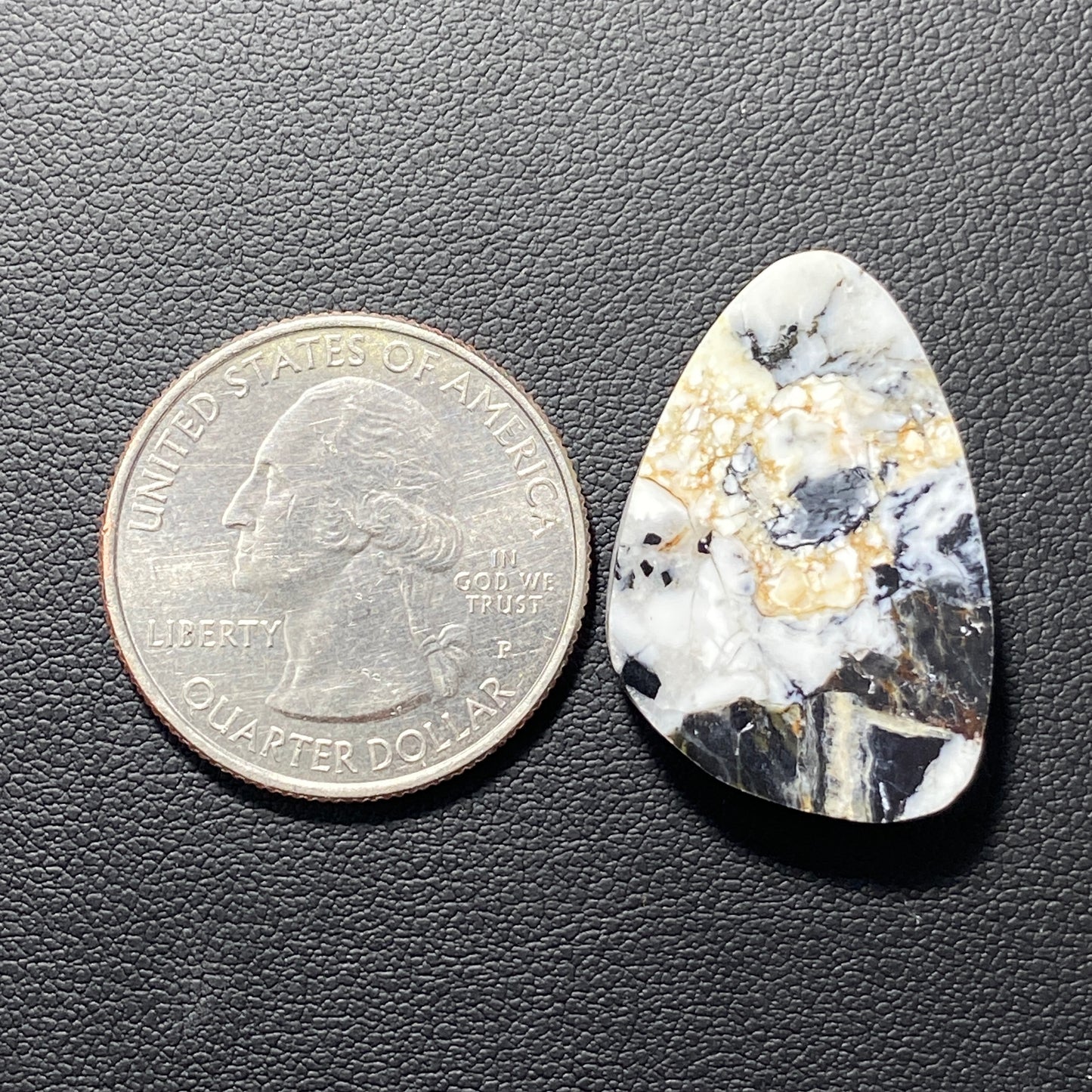 White Buffalo Turquoise Cabochon - Tumble