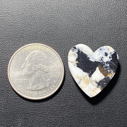 White Buffalo Turquoise Cabochon - Heart