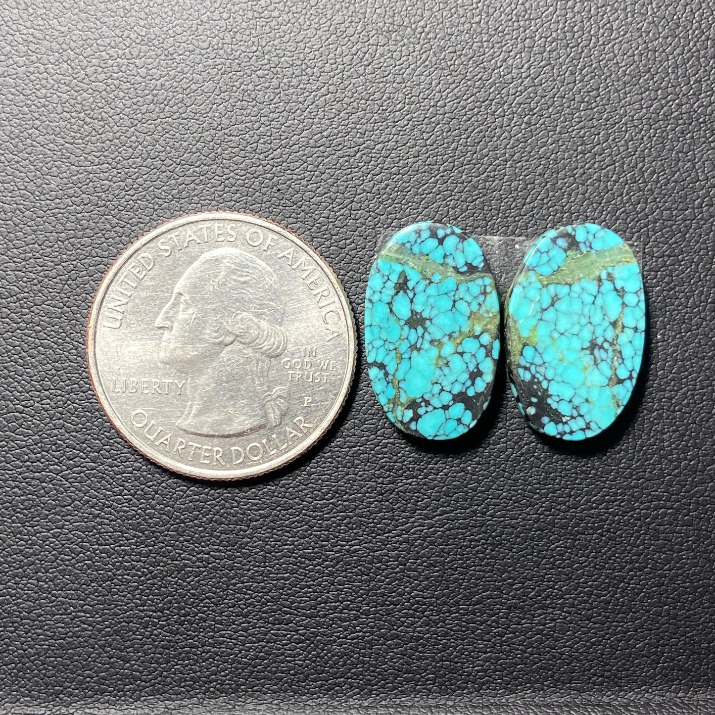 AAA Hubei Turquoise Pair - Oval