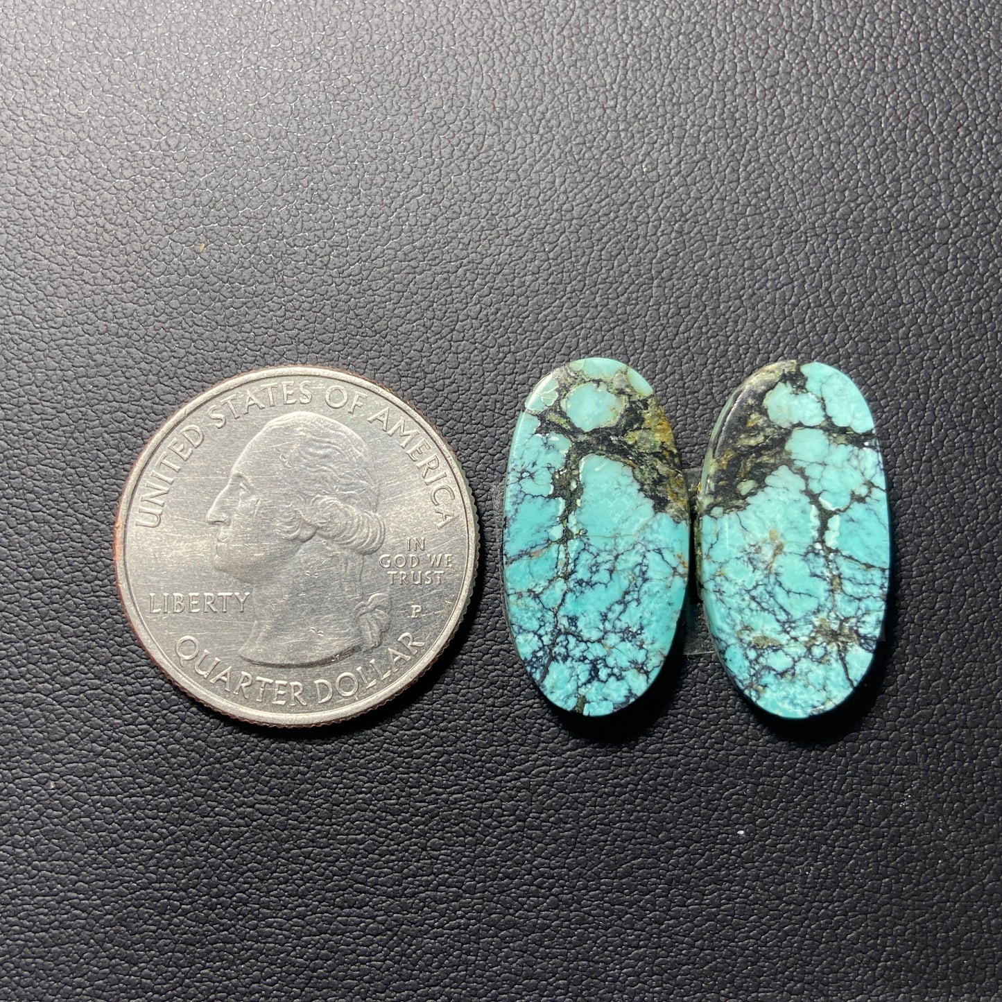 AAA Hubei Turquoise Pair - Oval