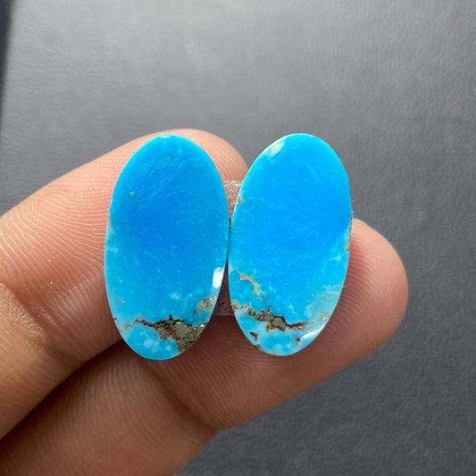 AAA Arizona Turquoise Pair - Oval