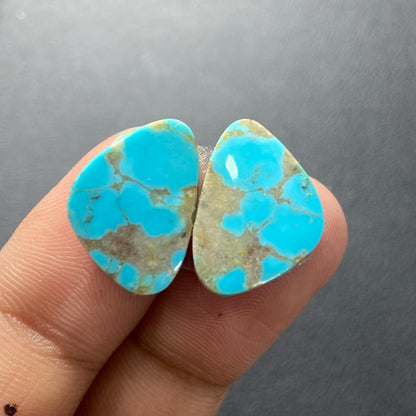 AAA Arizona Turquoise Pair - Tumble