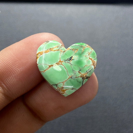 Variscite Green Turquoise Cabochon - Heart