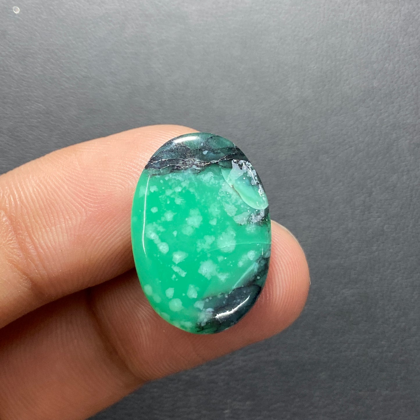 Black Bridge Variscite Gemstone - Oval