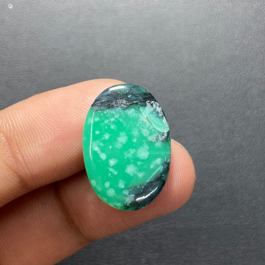 Black Bridge Variscite Gemstone - Oval