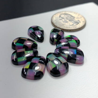 Aura Opal Checkered Lot - Purple & Black