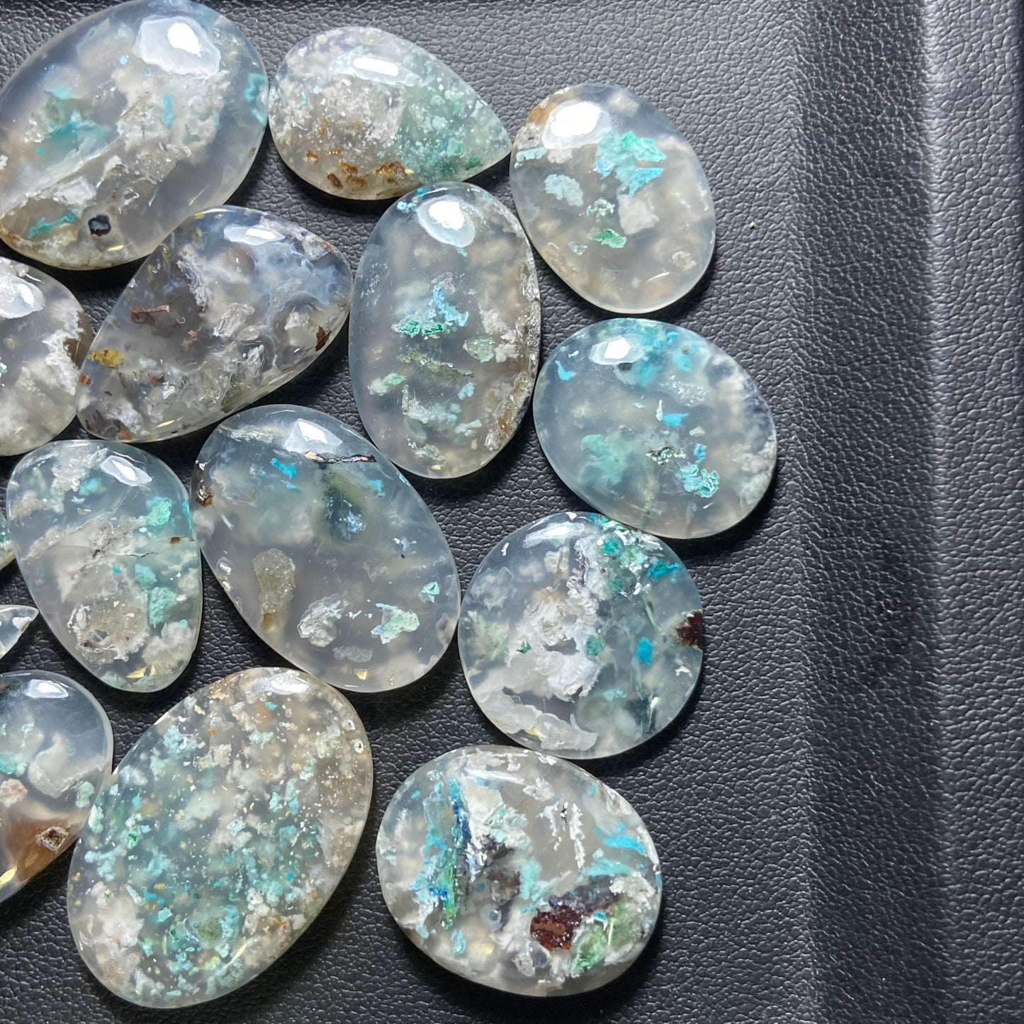 Confetti Chrysocolla Cabochon Wholesale Lot - 15 Pcs