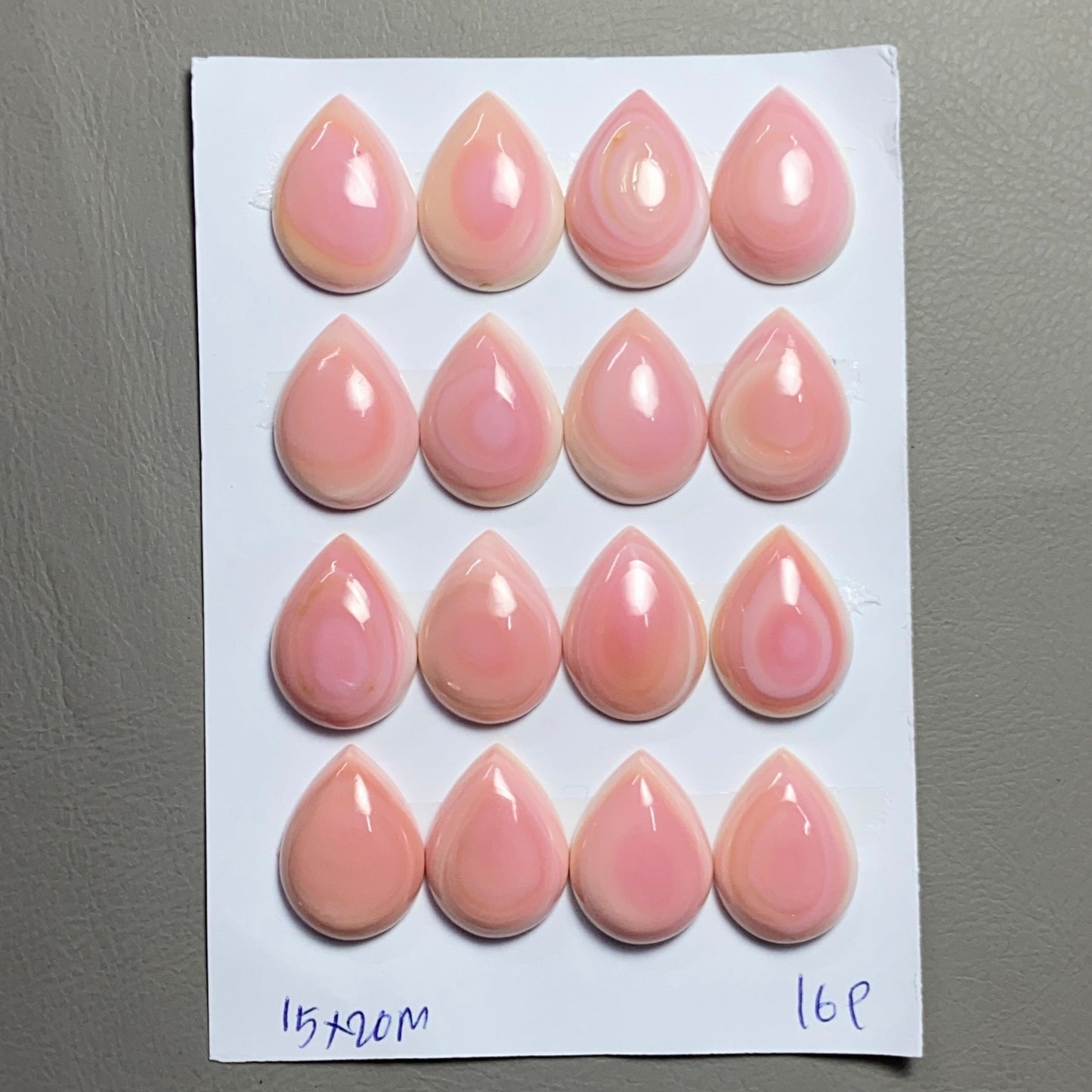 Pink Conch Pear Shape Wholesale Lot - 16 Pcs