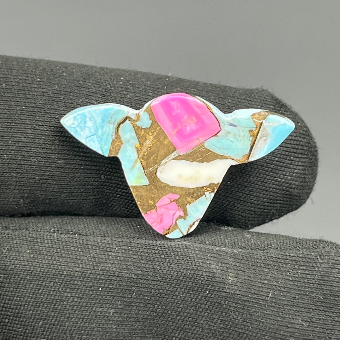 Cotton Candy Dahlia Cabochon - Cow Head