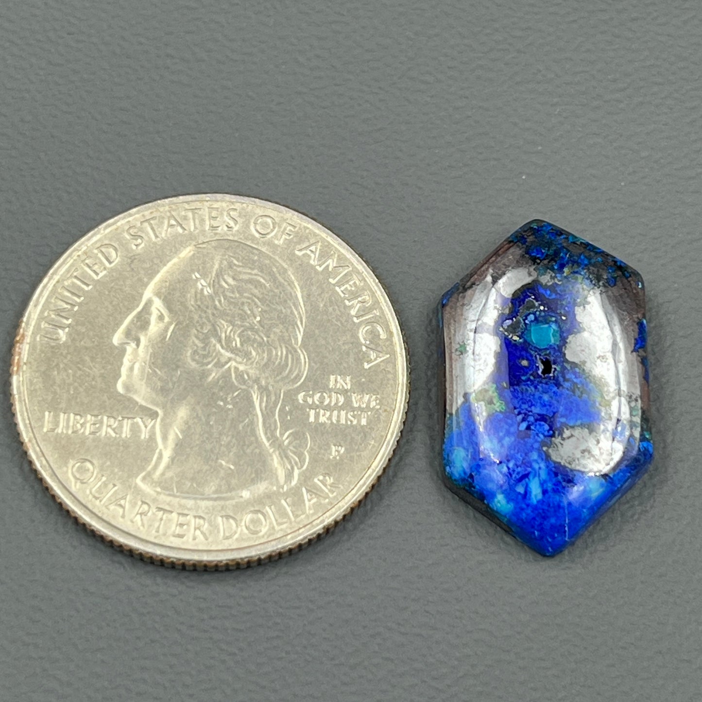 Top Quality Azurite Cabochon - Hexagon