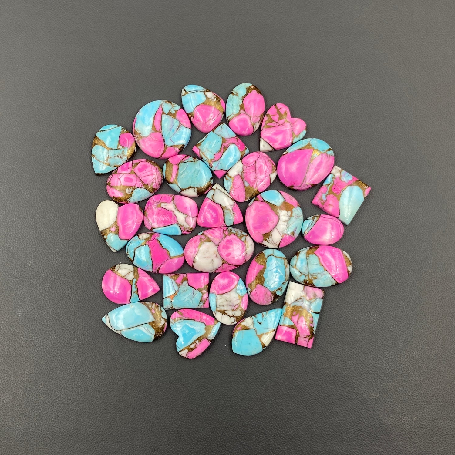 Cotton Candy Dahlia - Loose Cabs - Wholesale Lot - 27 Pcs