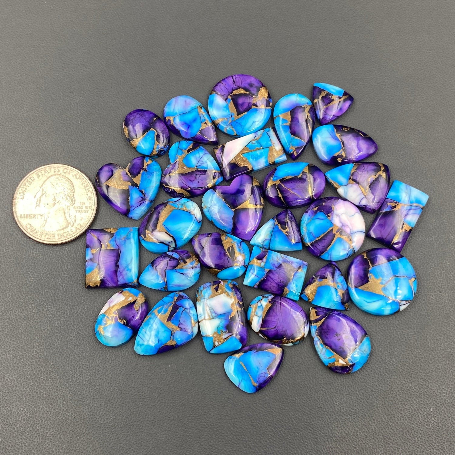 Kingman Purple & Ice Blue Dahlia Wholesale Lot - 28 Pcs