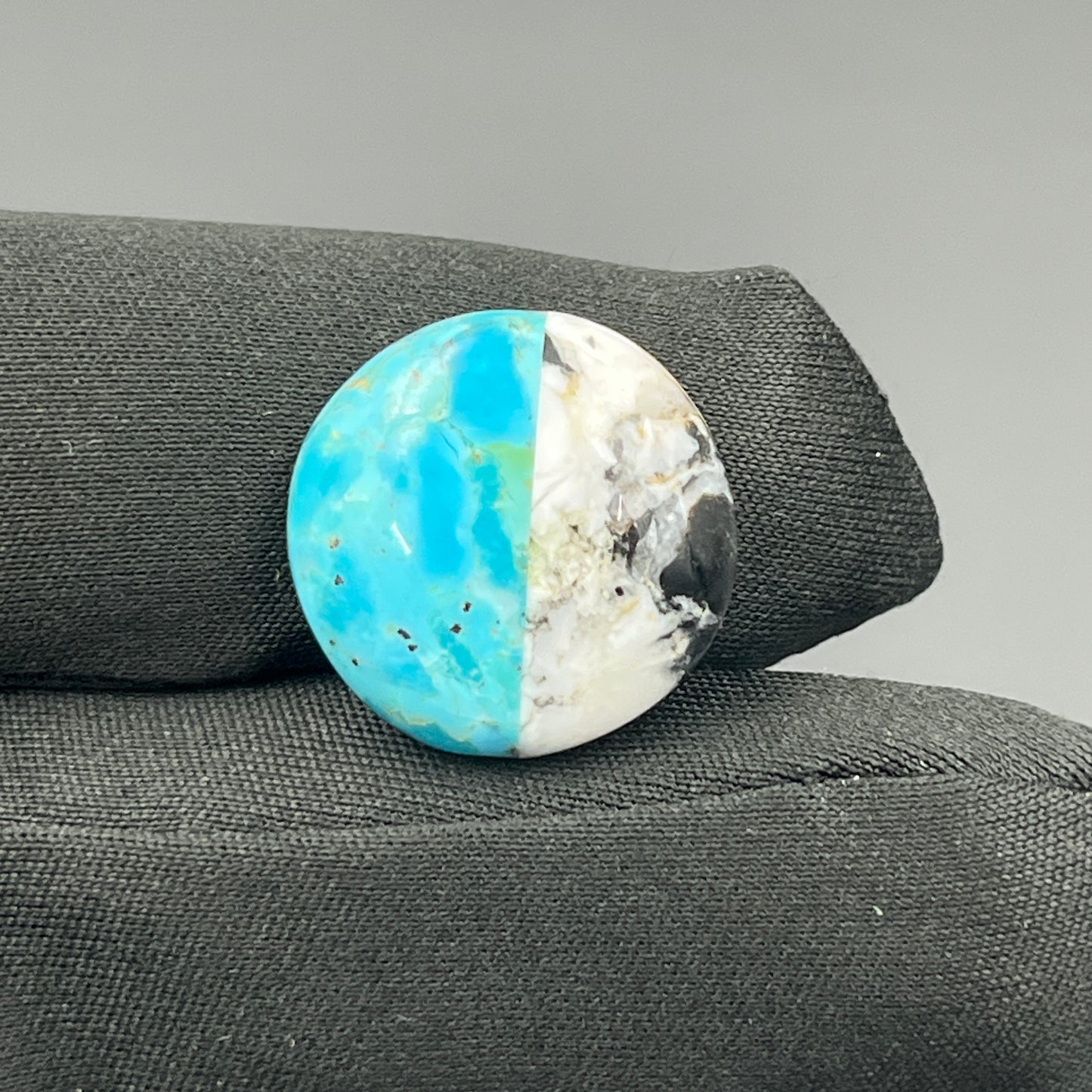 White Buffalo & Mohave Turquoise - Cabochon - Round
