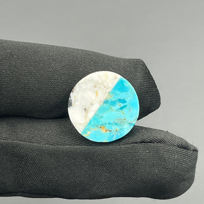 White Buffalo & Mohave Turquoise - Cabochon - Round