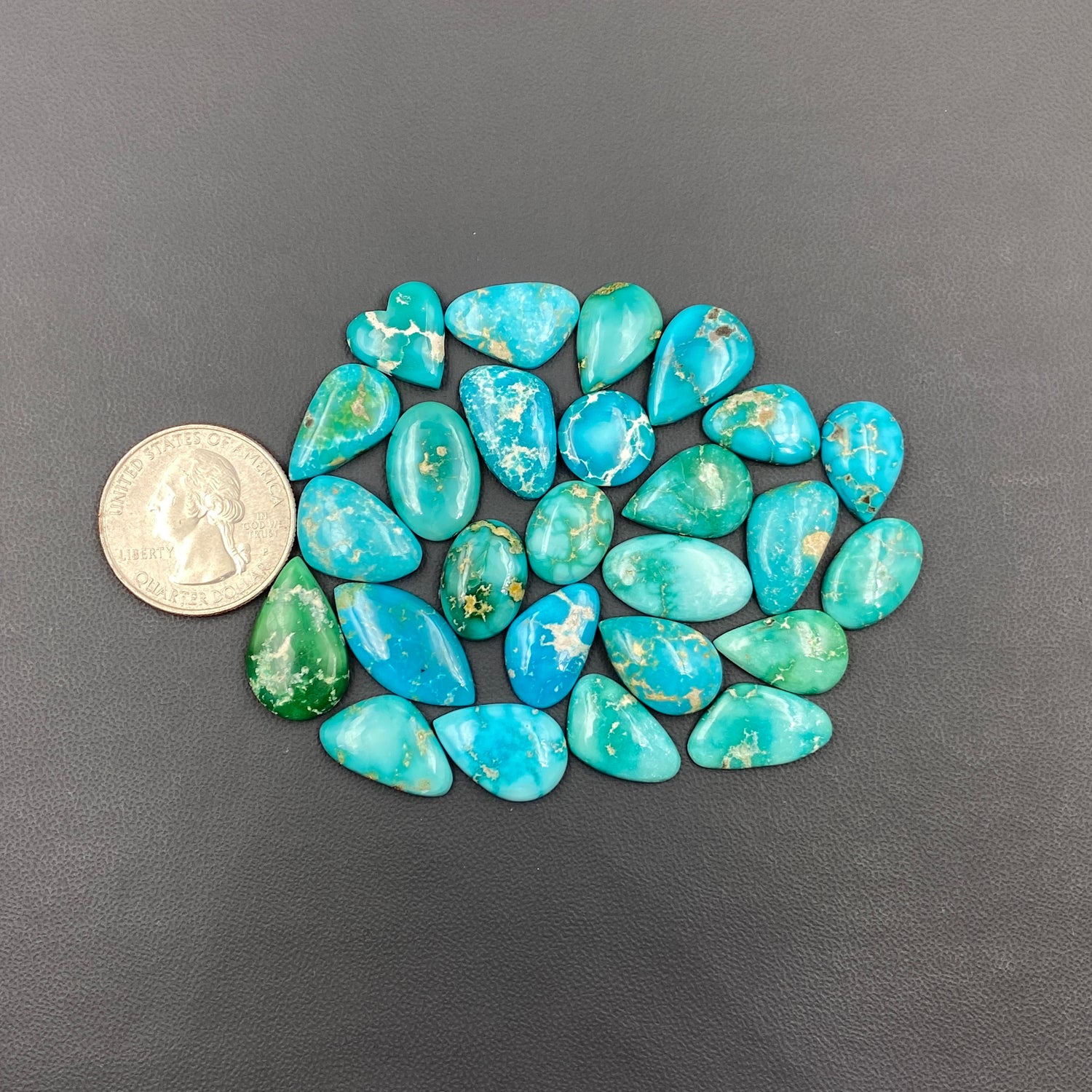 Emerald Valley Turquoise - Loose Cab Wholesale Lot - 26 Pcs