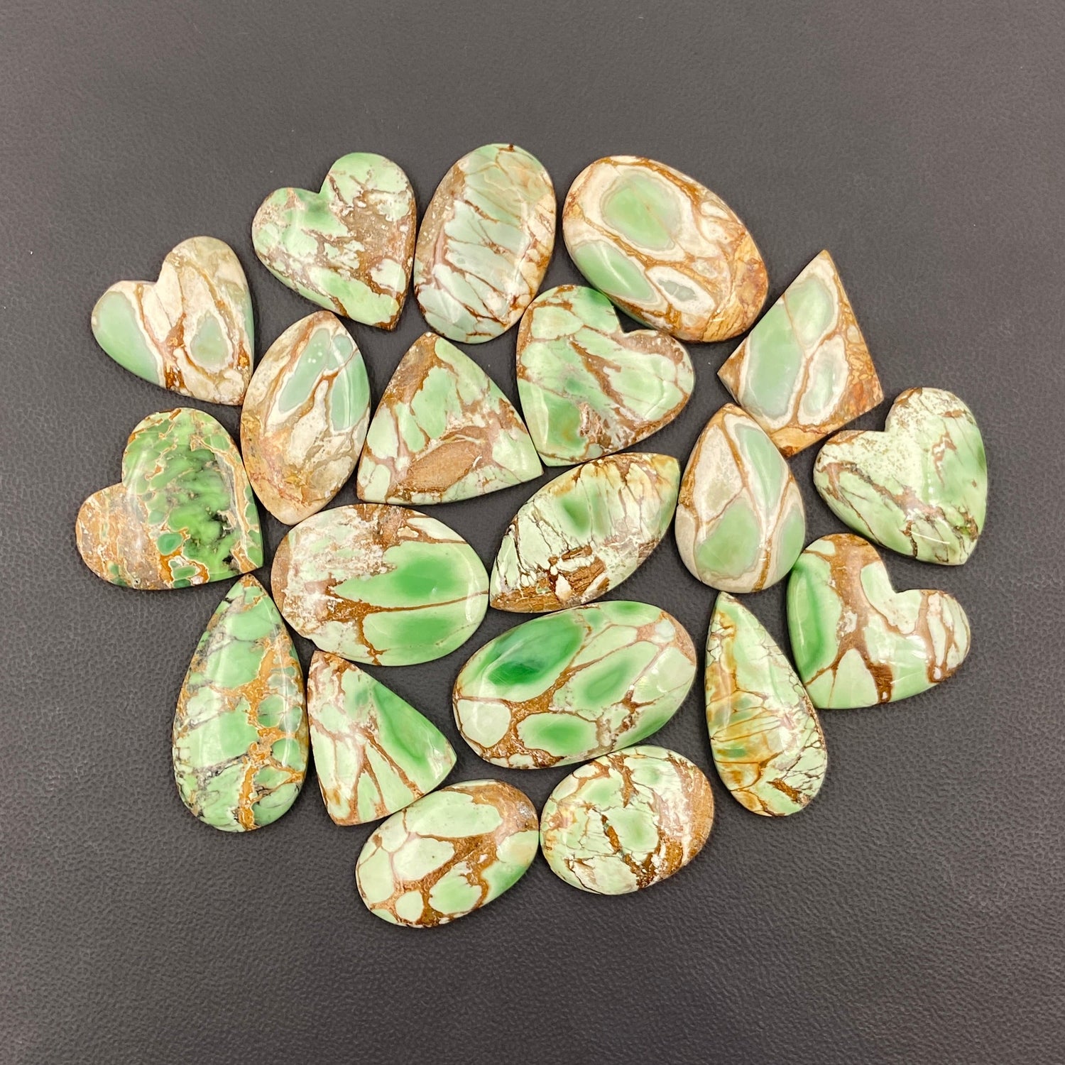 Variscite Green Turquoise - Loose Cabs - Wholesale Lot - 20 Pcs