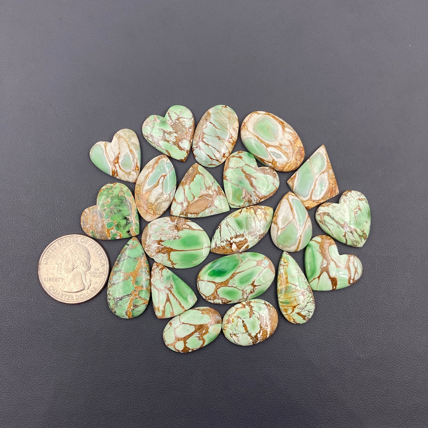 Variscite Green Turquoise - Loose Cabs - Wholesale Lot - 20 Pcs