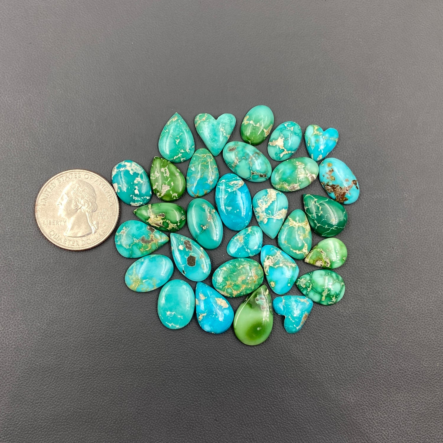Emerald Valley Turquoise - Loose Cab Wholesale Lot - 29 Pcs