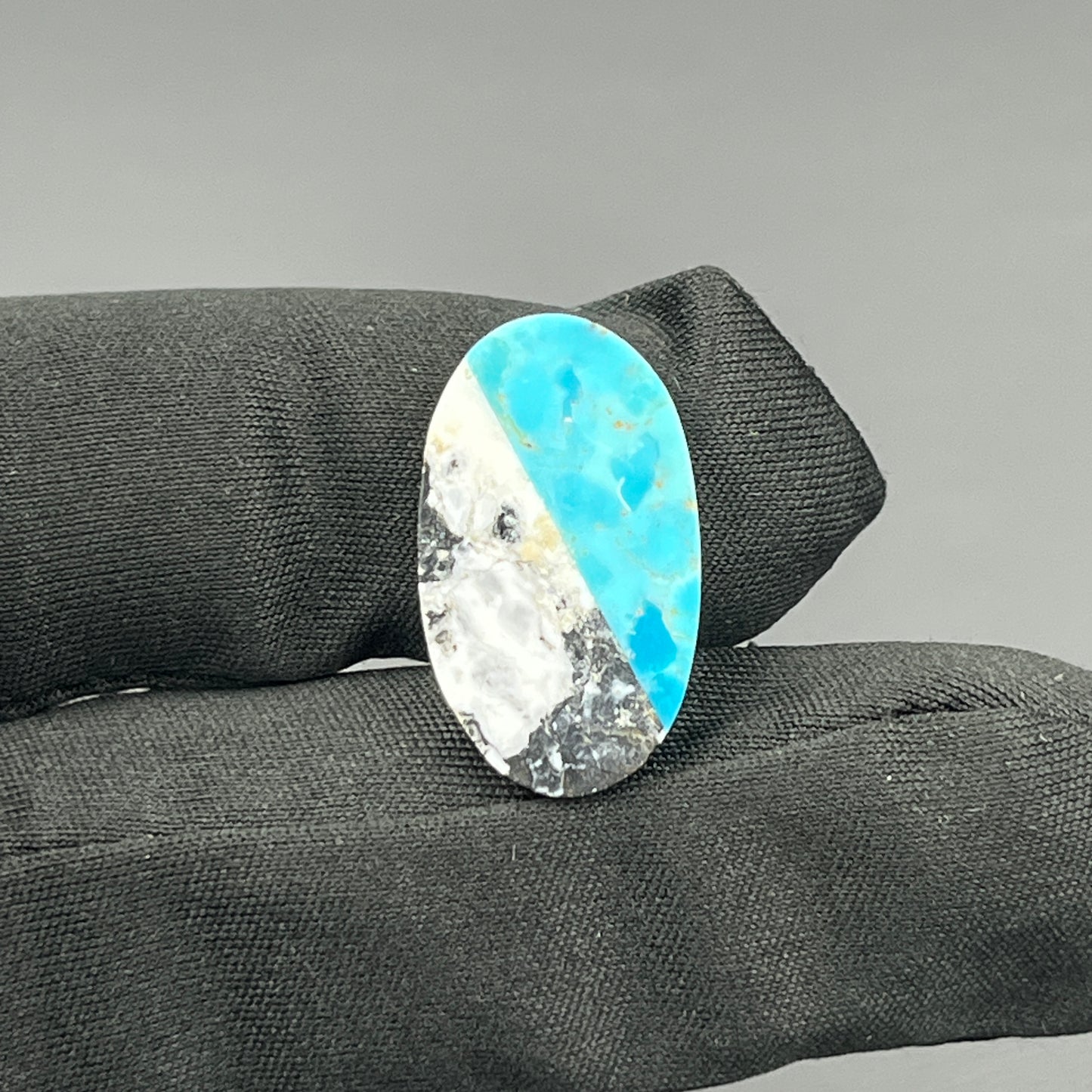 White Buffalo & Mohave Turquoise - Cabochon - Oval