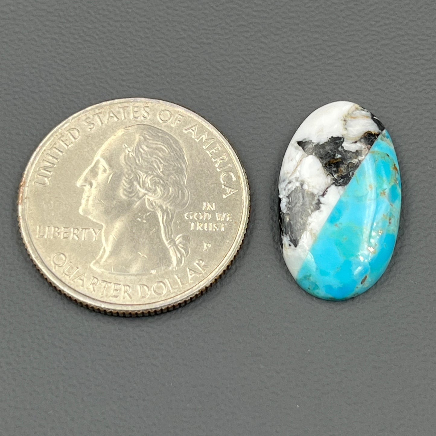 White Buffalo & Mohave Turquoise - Cabochon - Oval