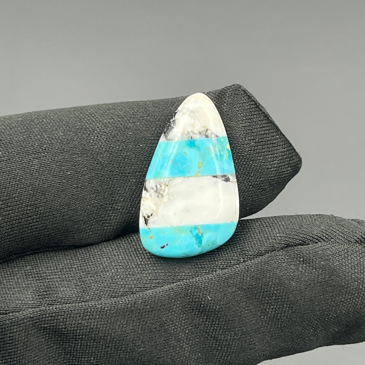 White Buffalo & Mohave Turquoise - Cabochon - Tumble