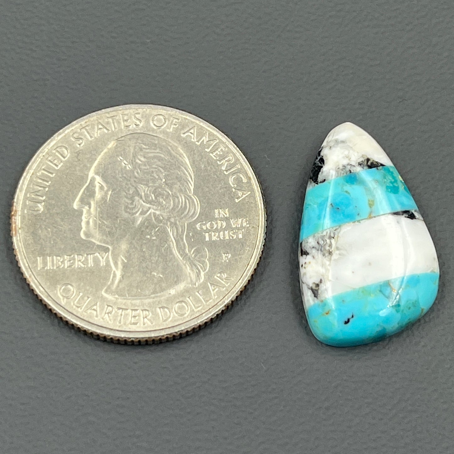 White Buffalo & Mohave Turquoise - Cabochon - Tumble