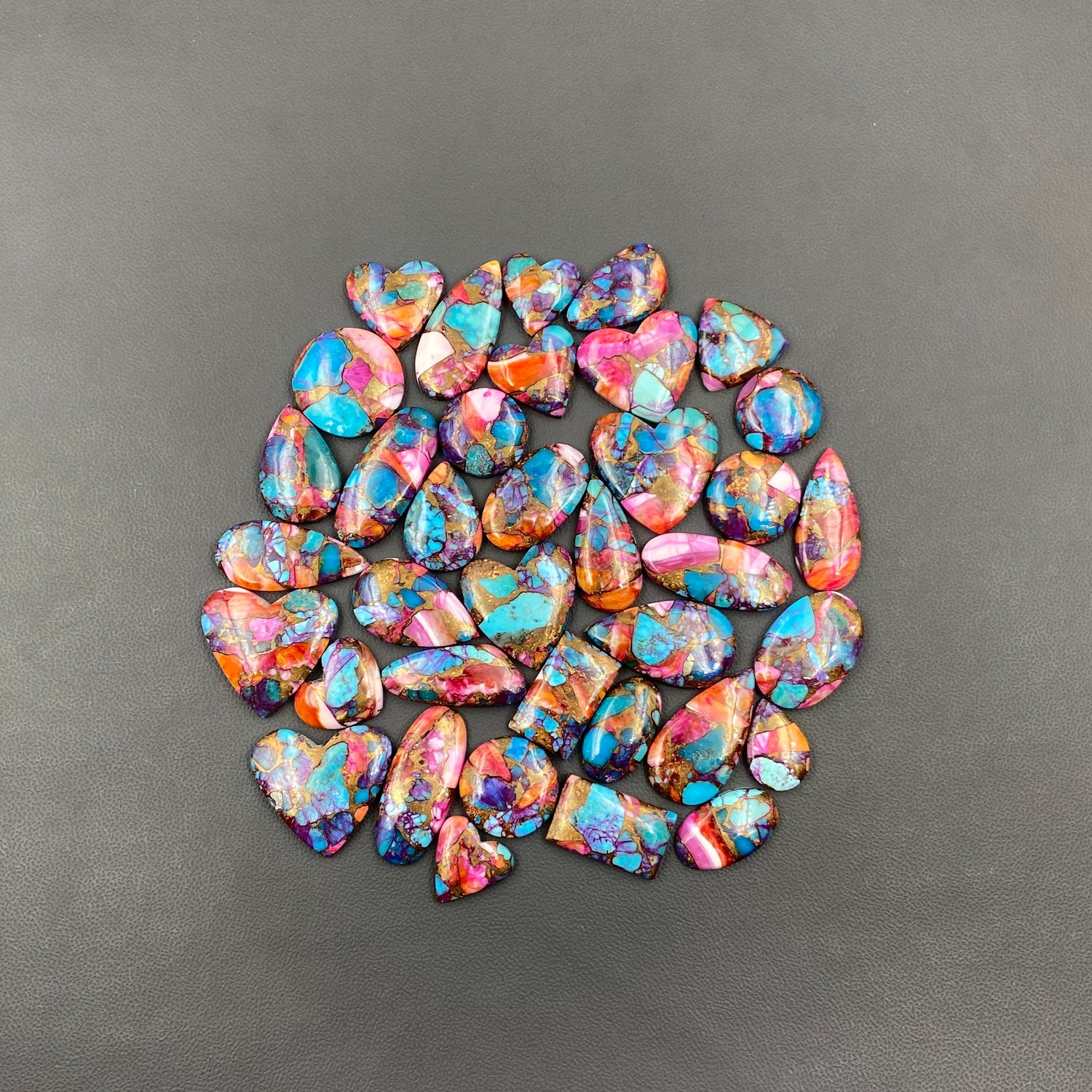 Kingman Pink Turquoise Dahlia Wholesale Lot - 37 Pcs