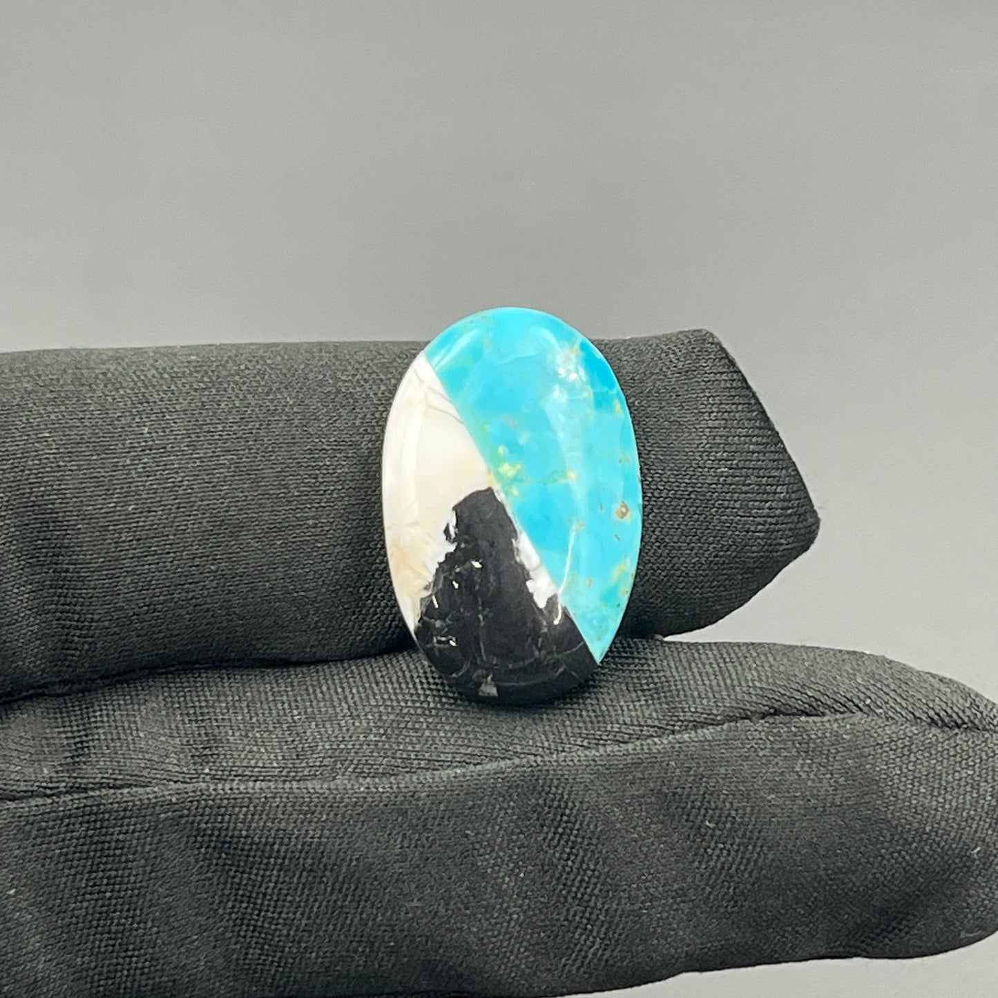 White Buffalo & Mohave Turquoise - Cabochon - Oval