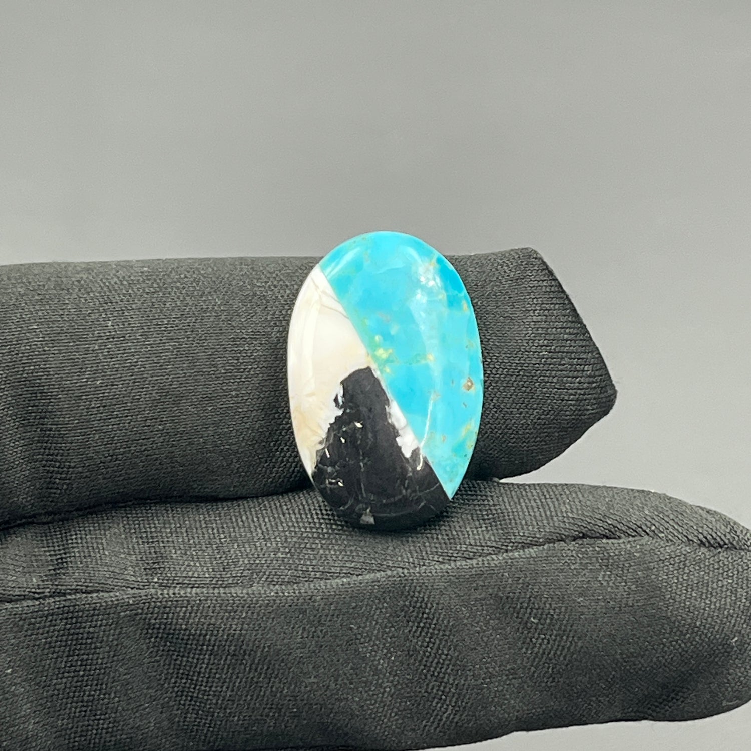 White Buffalo & Mohave Turquoise - Cabochon - Oval