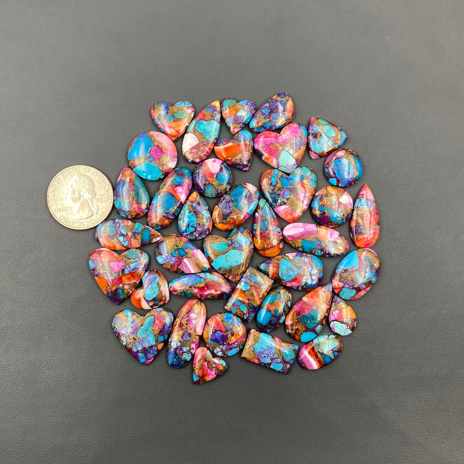 Kingman Pink Turquoise Dahlia Wholesale Lot - 37 Pcs