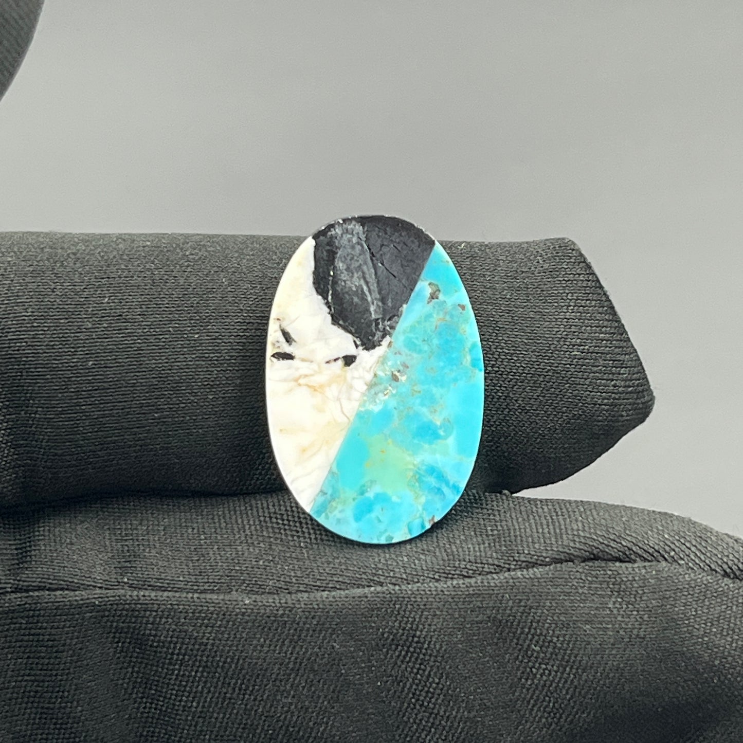 White Buffalo & Mohave Turquoise - Cabochon - Oval