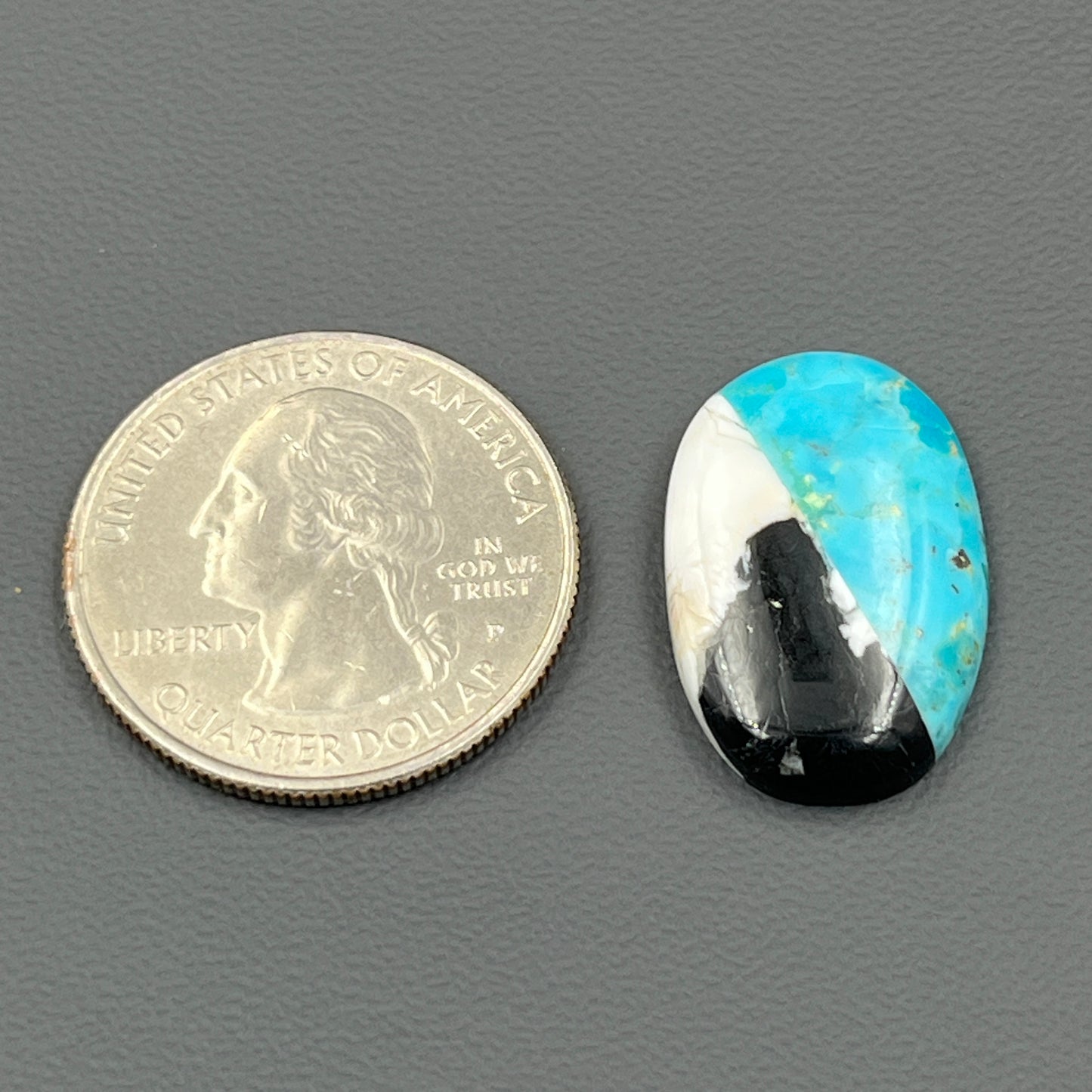 White Buffalo & Mohave Turquoise - Cabochon - Oval