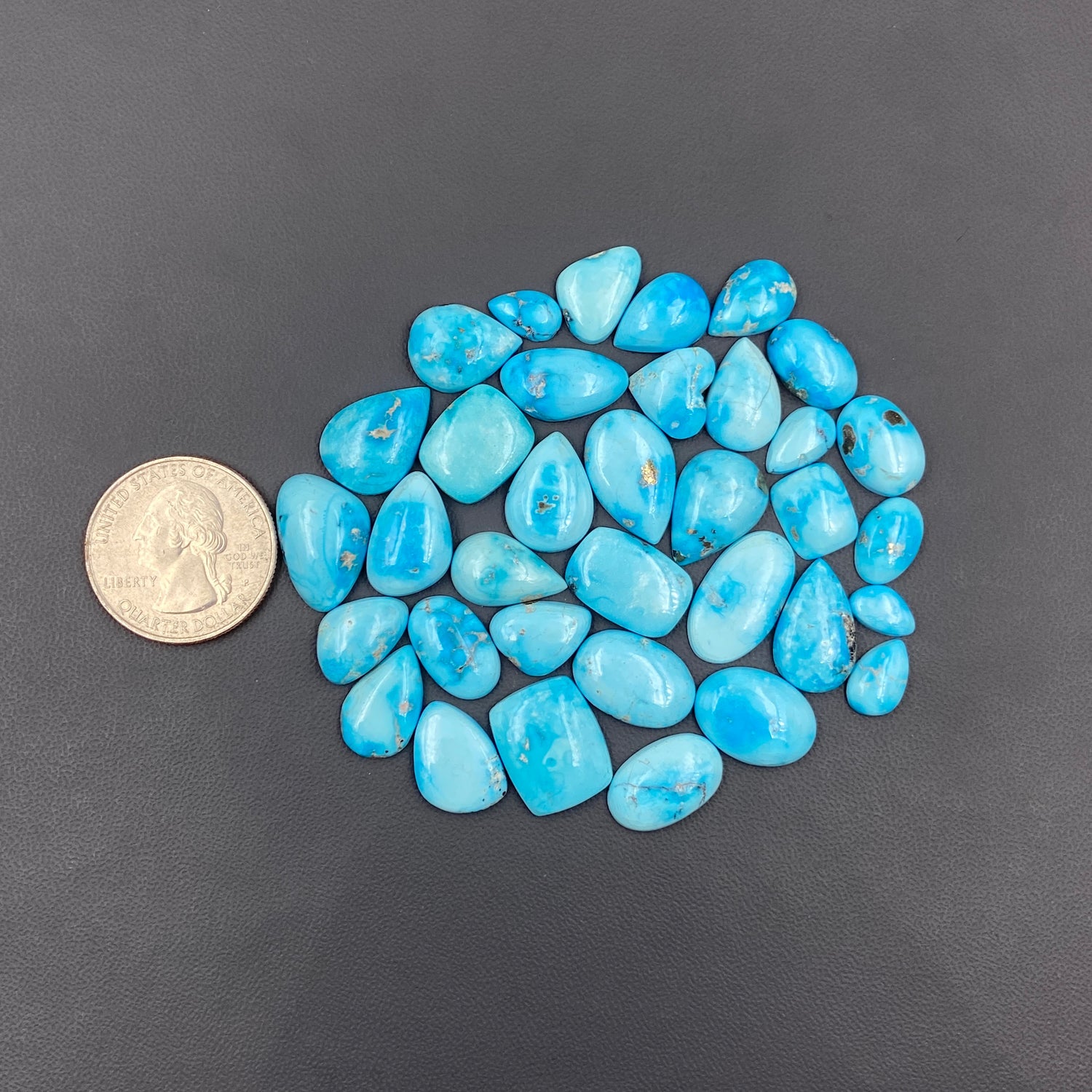 Blue Bird Turquoise - Loose Cabs - Wholesale Lot - 35 Pcs