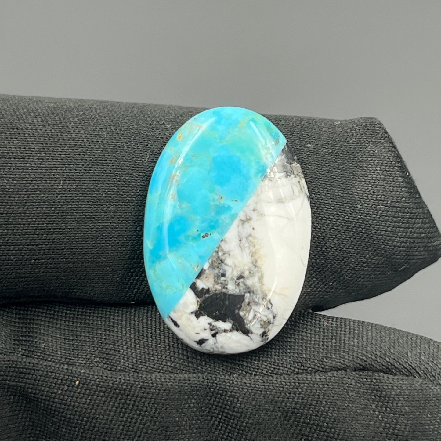 White Buffalo & Mohave Turquoise - Cabochon - Oval