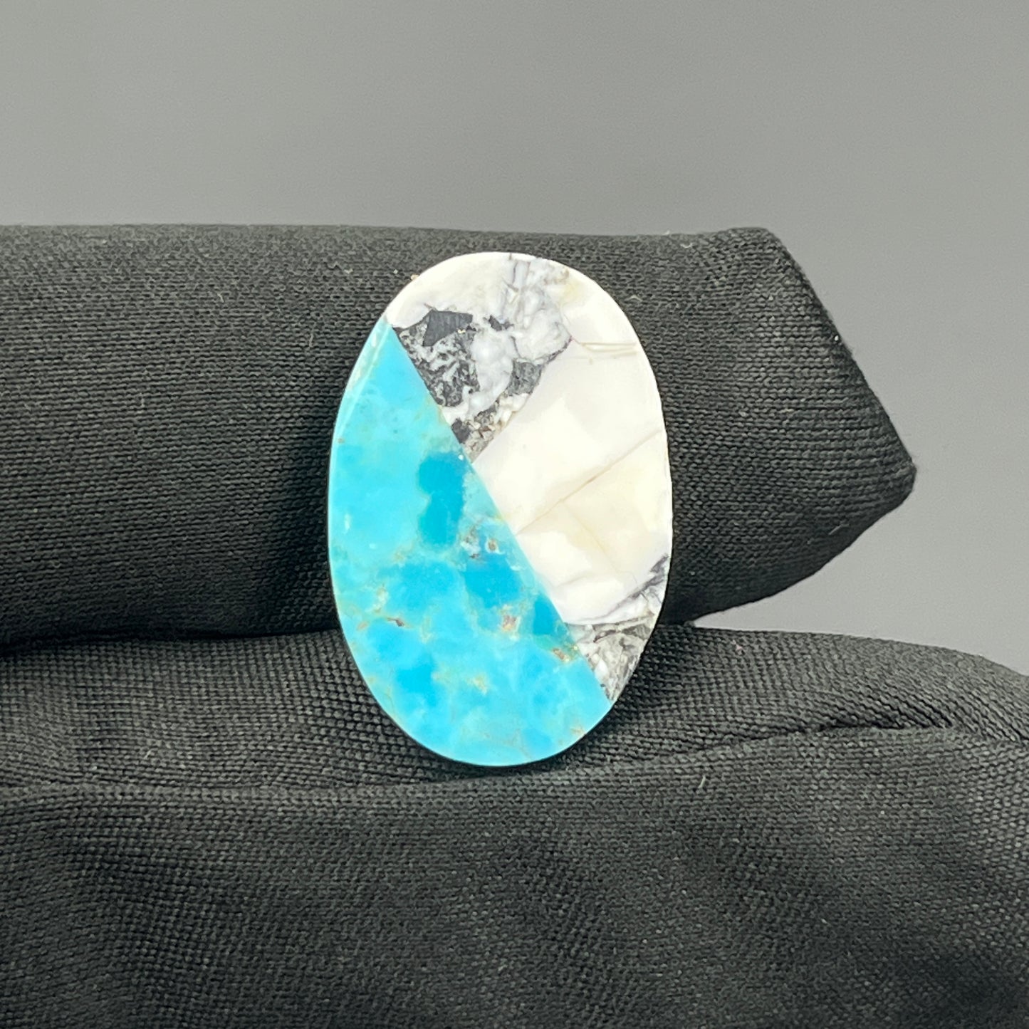White Buffalo & Mohave Turquoise - Cabochon - Oval