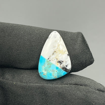 White Buffalo & Mohave Turquoise - Cabochon - Tumble